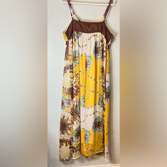 Mlle Gabrielle Sundress XL Yellow Floral  Boho Adjustable Padded - Picture 9 of 10